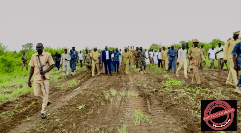 CES officials during land allotment in Diggala area, Rajaf Payam over the weekend- courtesy