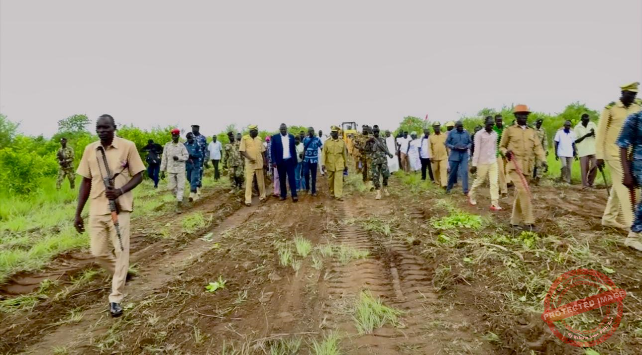 CES officials during land allotment in Diggala area, Rajaf Payam over the weekend- courtesy